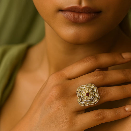 Mughal Majesty Kundan Ring