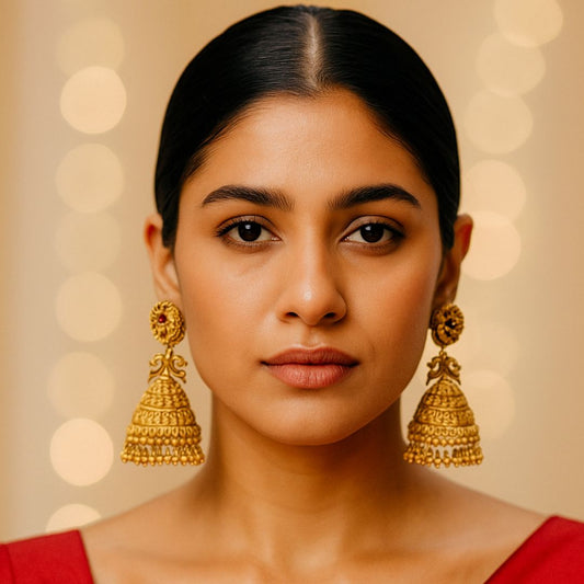 Peacock Grace Temple Jhumkas