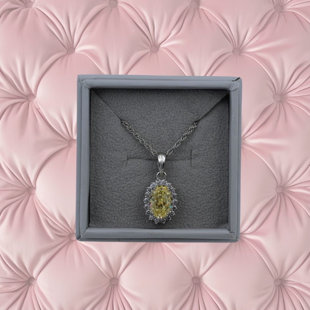 Radiant Halo Silver Pendant Necklace