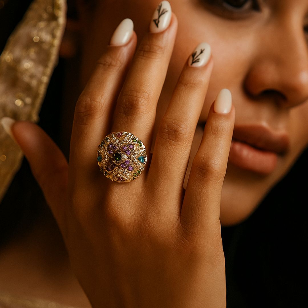 Rangmanch Kundan Ring