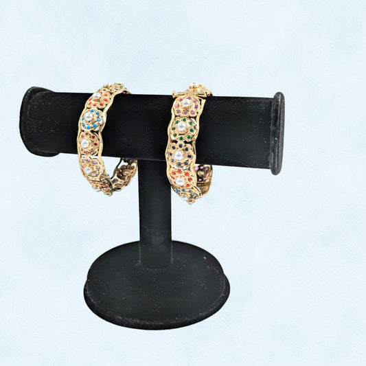 Rangrez Jadau Pearl Bangles