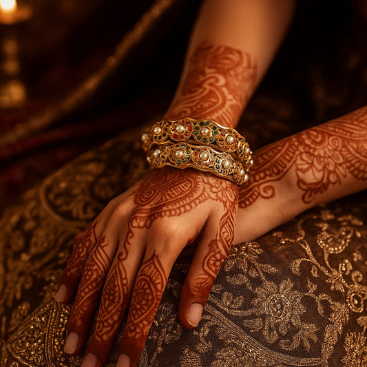 Rangrez Jadau Pearl Bangles