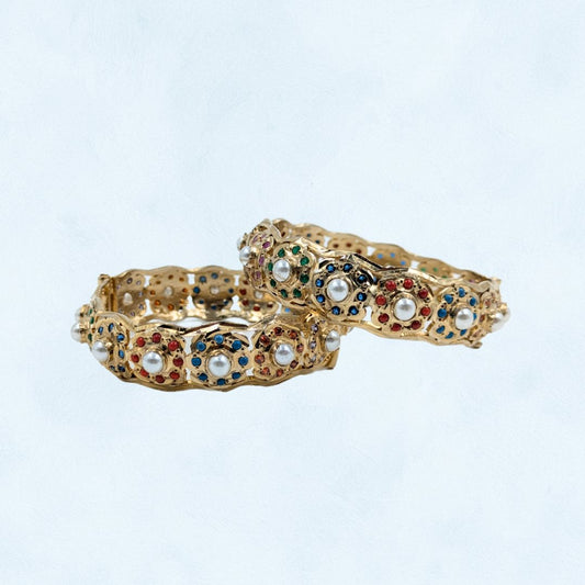 Rangrez Jadau Pearl Bangles