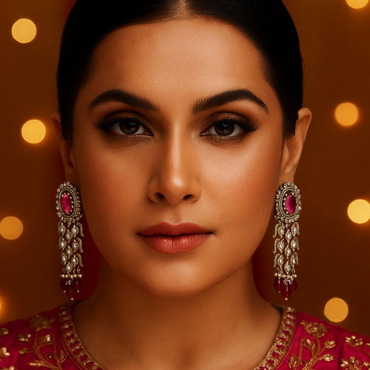 Rani Rouge Oxidised Dangler Earrings