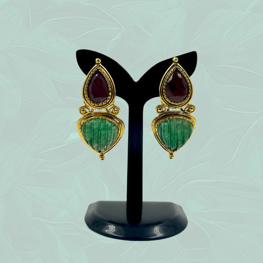 Regal Harmony Dual-Stone Earrings
