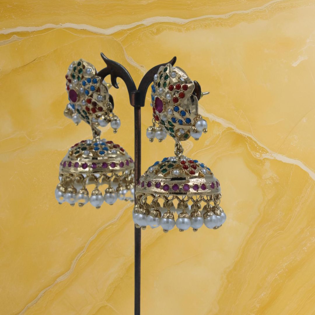 Regal Raas Jadau Jhumka Earrings