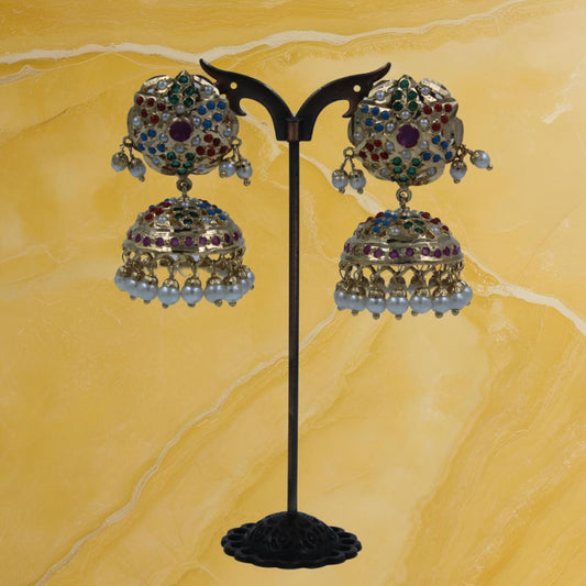 Regal Raas Jadau Jhumka Earrings
