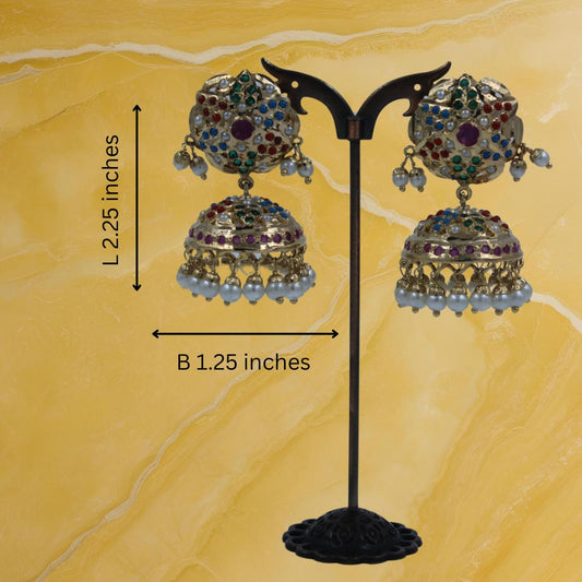 Regal Raas Jadau Jhumka Earrings
