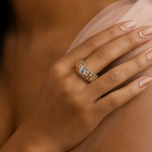 Regalia Bloom Adjustable American Diamond Ring