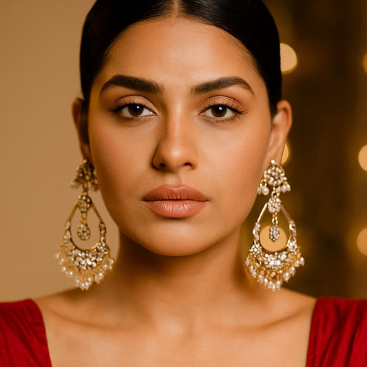 Ridhima Classic Pearl Jadau Earrings