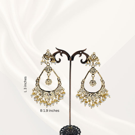 Ridhima Classic Pearl Jadau Earrings