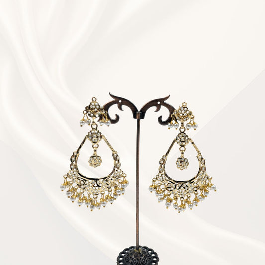 Ridhima Classic Pearl Jadau Earrings