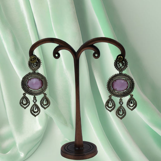 Rosé Radiance Vintage Drop Earrings