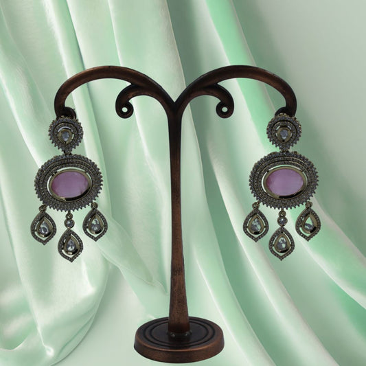 Rosé Radiance Vintage Drop Earrings