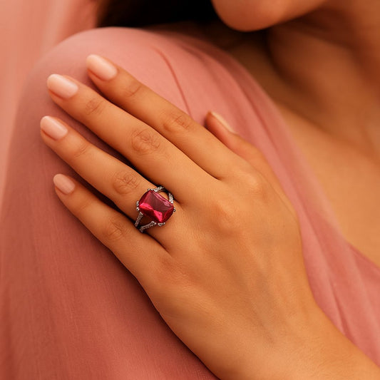 Rosé Radiance American Diamond Ring
