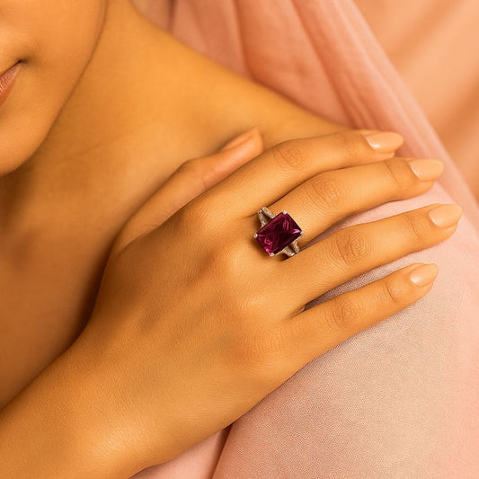 Rosé Radiance American Diamond Ring
