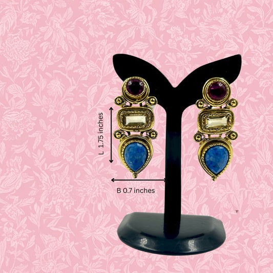 Royal Prism Stone Drop Earrings