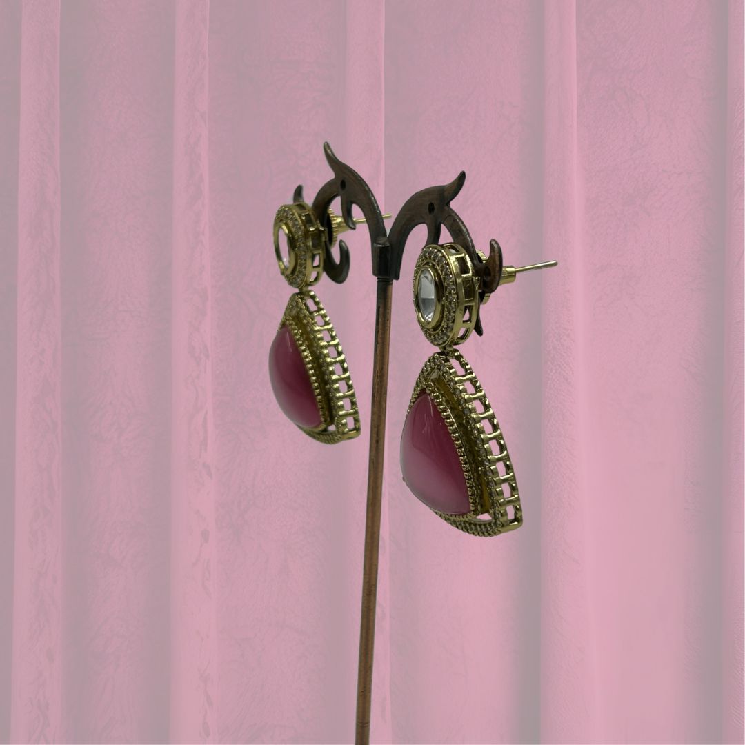 Royal Rosé Kundan Earrings