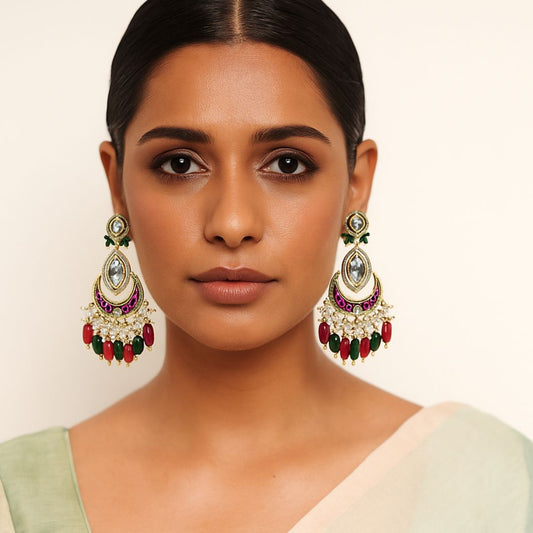 Royal Riwaayat Kundan Chandbali Earrings