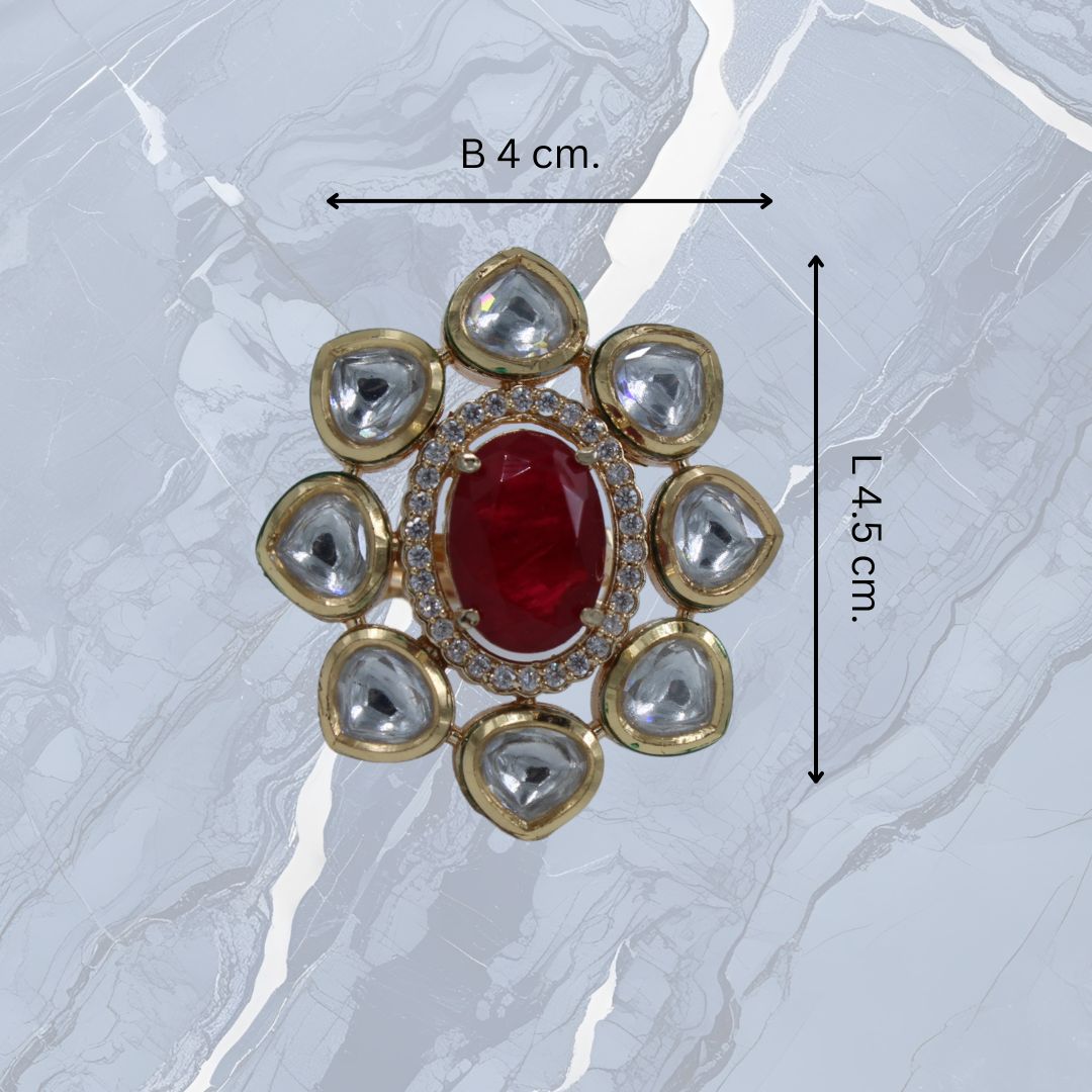 Ruby Bloom Kundan Ring