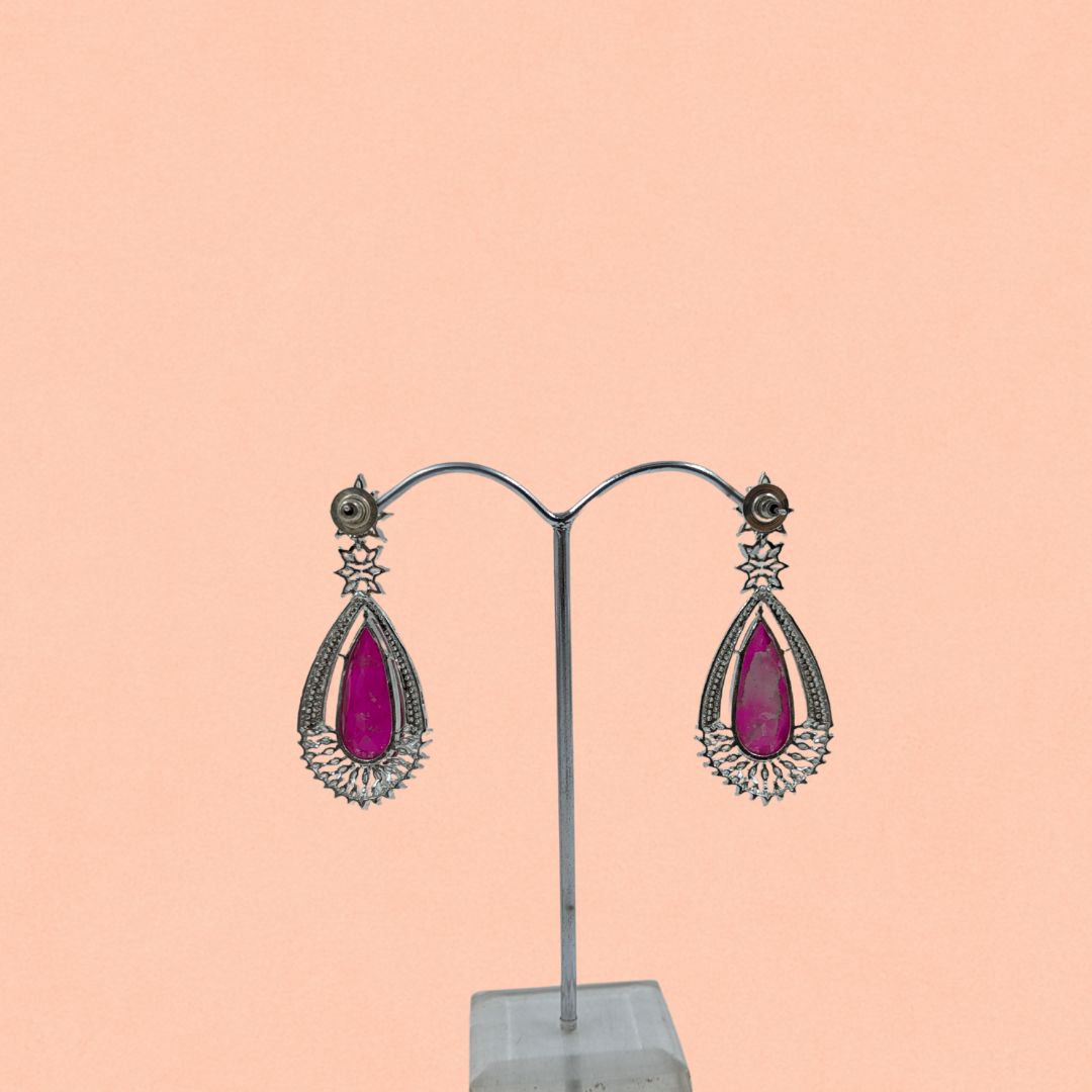 Ruby Radiance American Diamond Drop Earring