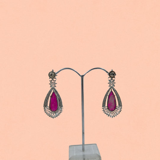 Ruby Radiance American Diamond Drop Earring