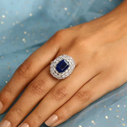 Sapphire Glow Statement Ring