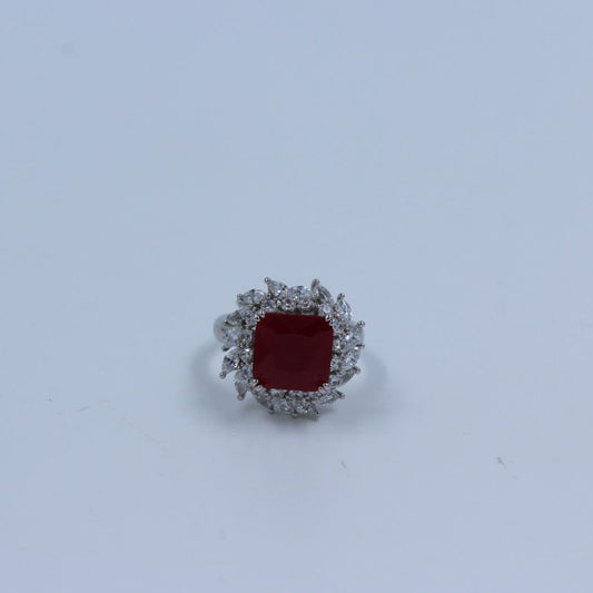 Scarlet Radiance Adjustable Ring