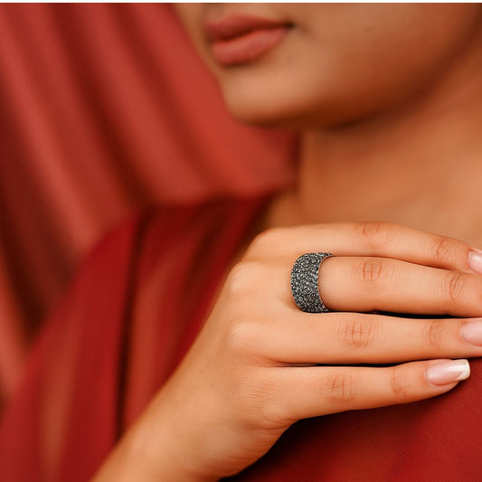 Silver Stardust Adjustable AD Ring