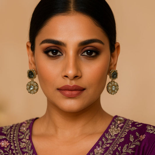 Sona Chakra Kundan Earrings