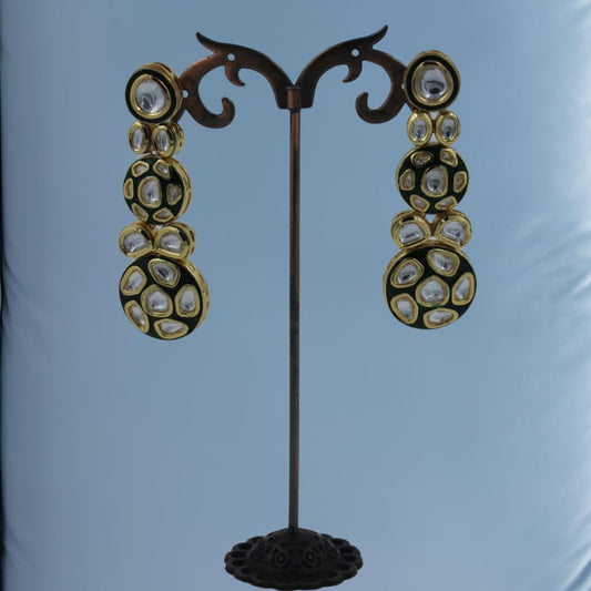 Timeless Kundan Pachi Drop Earrings