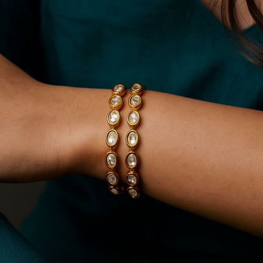 Timeless Kundan Gold-Polish Bangles