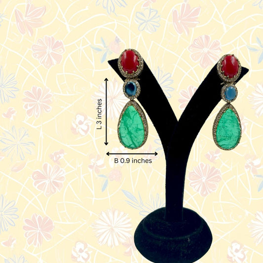 Trinity Gem Drop American Diamond Earrings