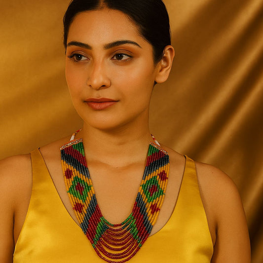 Vibrant Handcrafted Multicolor Beaded Necklace