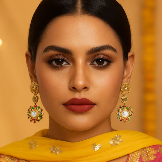 Zeenat Chakra Kundan Earrings