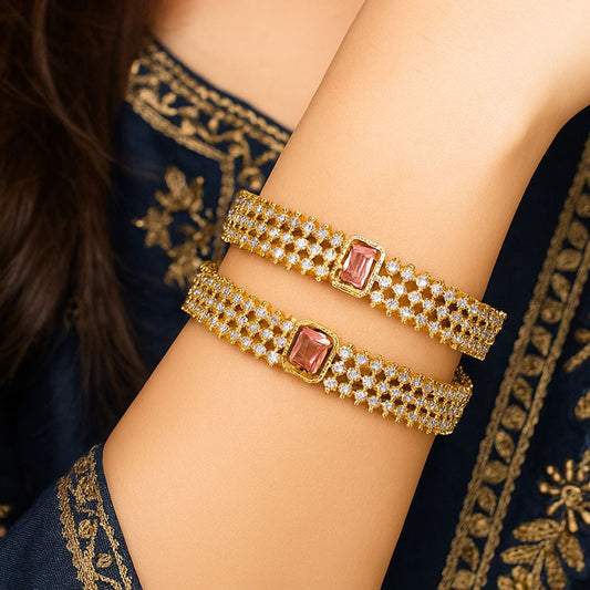 Zeenat Mesh Polki Bangles